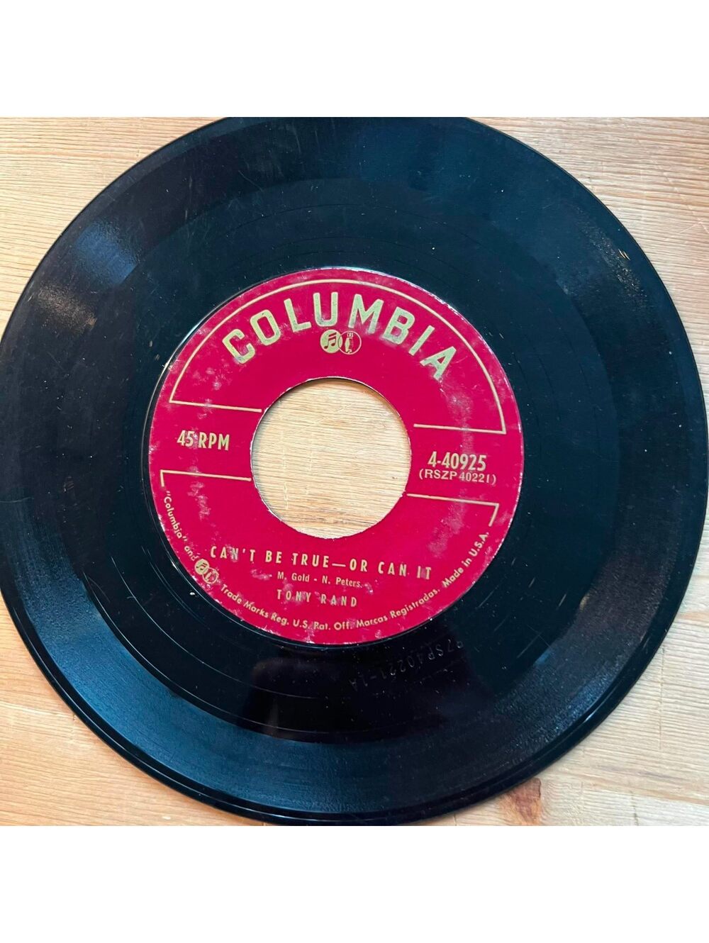 Tony Rand - Can't be Trye-or can It/Seven come Eleven 45rpm VG+ R11